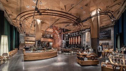 Interiors of Starbucks Reserve Roastery Tokyo