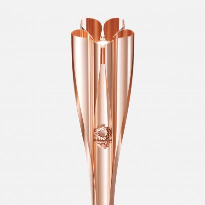 Tokyo 2020 Olympic torch Tokujin Yoshioka aluminium