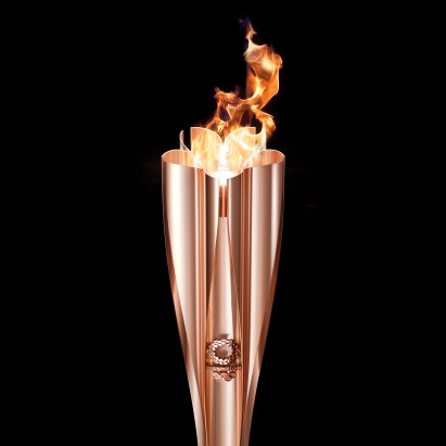 Tokyo 2020 Olympic torch Tokujin Yoshioka aluminium
