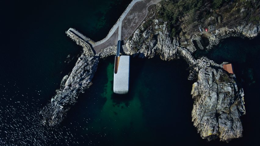 Aerial photo of Under by Snohetta in Båly, south Norway
