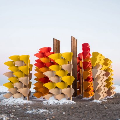 Forrest of Butterflies installation by Luis Enrique Hernandez for Toronto Winter Stations 2019