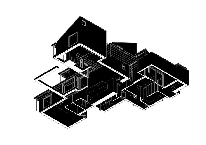 Axonometric drawing of Blackrock House by Scullion Architects