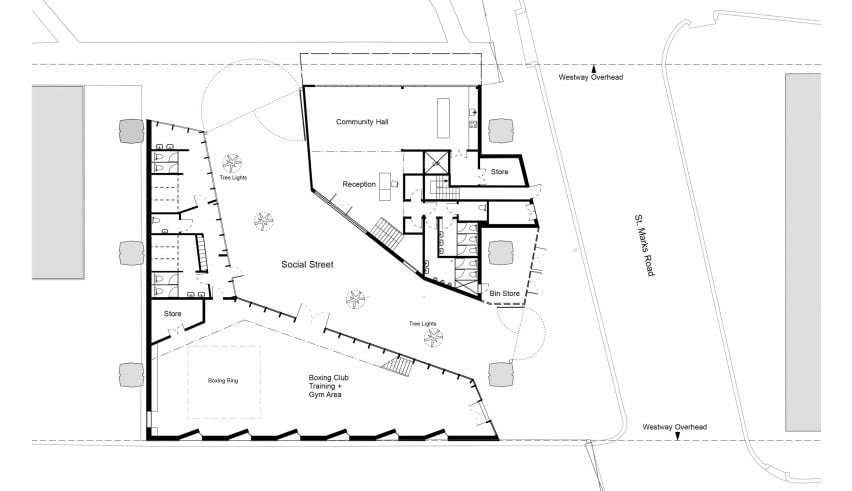 Bay 20 community centre and Grenfell Tower boxing club by Featherstone Young