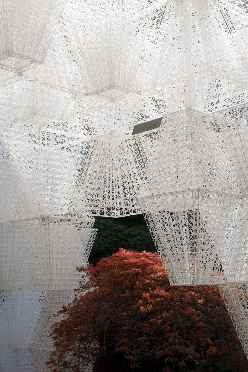 Arthur Mamou-Mani and COS create 3D-printed Conifera installation from 700 bioplastic bricks in Milanese palazzo