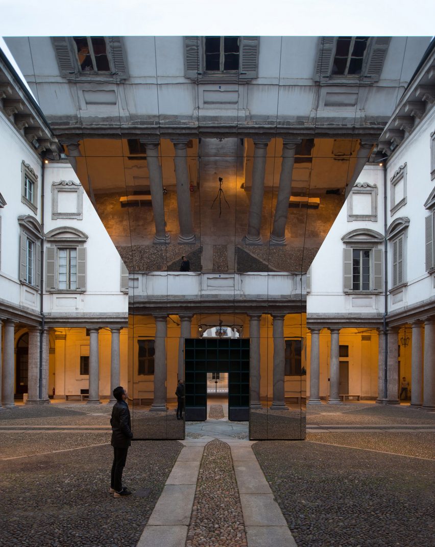 Echo Pavilion by Pezo von Ellrichshausen at Palazzo Litta in Milan