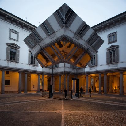 Echo Pavilion by Pezo von Ellrichshausen at Palazzo Litta in Milan