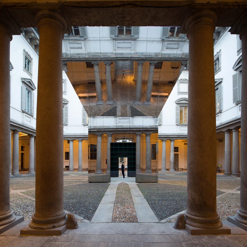 Echo Pavilion by Pezo von Ellrichshausen at Palazzo Litta in Milan