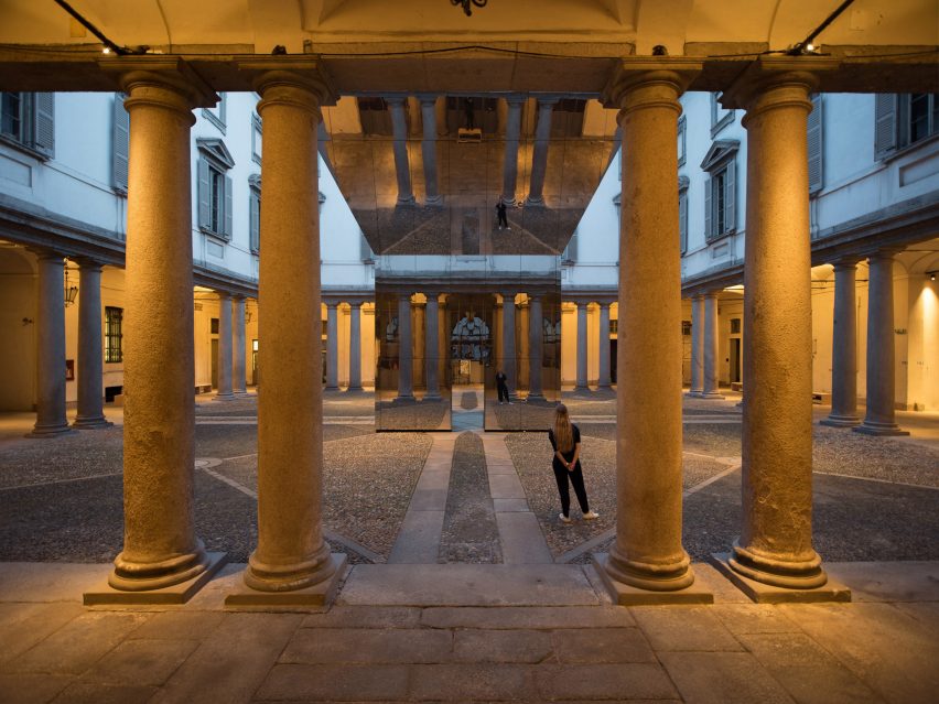 Echo Pavilion by Pezo von Ellrichshausen at Palazzo Litta in Milan