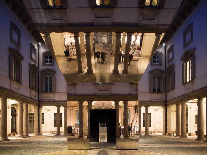 Echo Pavilion by Pezo von Ellrichshausen at Palazzo Litta in Milan
