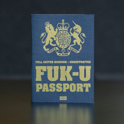 Mark Noad's FUK Brexit passport design "truly represents" the political situation
