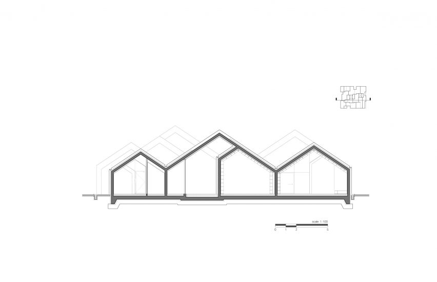 Section C-C of Hannae Forest of Wisdom by Unsangdong Architects Coorperation