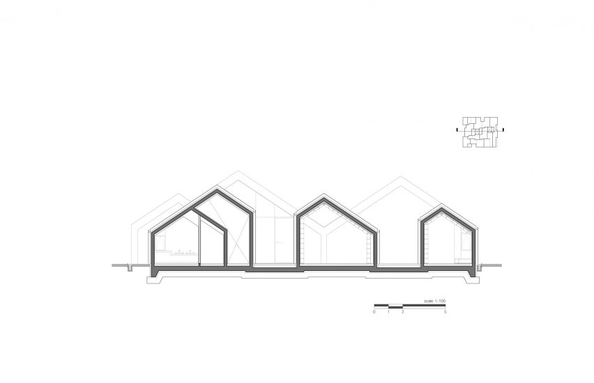 Section E-E of Hannae Forest of Wisdom by Unsangdong Architects Coorperation