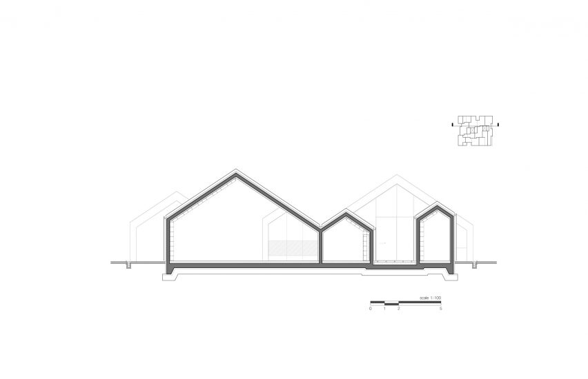 Section F-F of Hannae Forest of Wisdom by Unsangdong Architects Coorperation