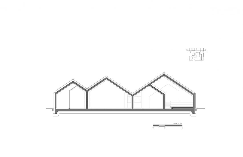 Section H-H of Hannae Forest of Wisdom by Unsangdong Architects Coorperation