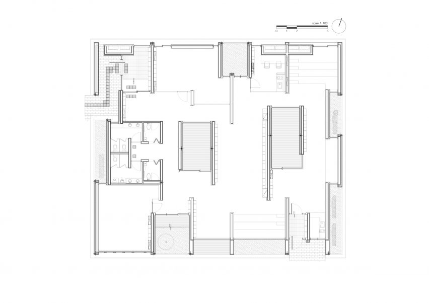 Floor plan of Hannae Forest of Wisdom by Unsangdong Architects Coorperation