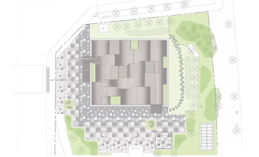 Site plan of Hannae Forest of Wisdom by Unsangdong Architects Coorperation