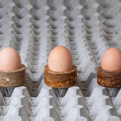 Basse Stittgen gives discarded eggs new life as bioplastic tableware