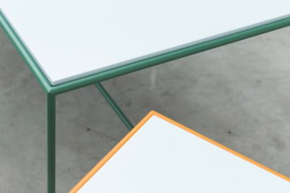 Maria Scarpulla's tables with flippable tops are designed to suit your mood