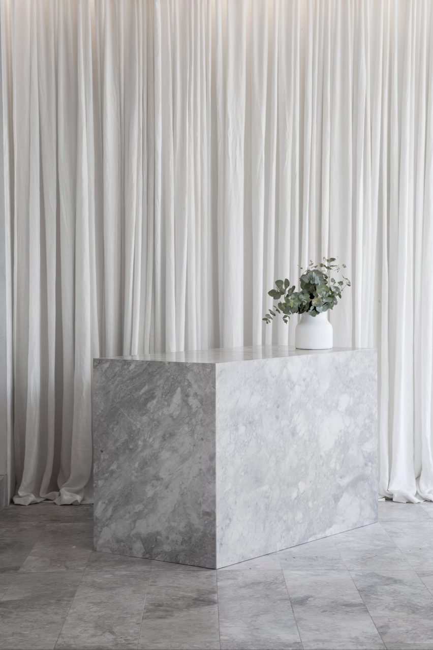 Interiors of Mariana Hardwick bridal boutique, designed by Adam Kane Architects