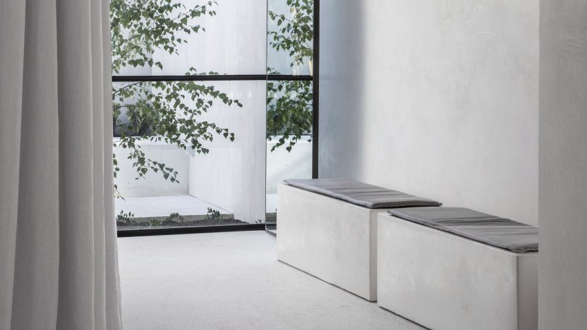 Interiors of Mariana Hardwick bridal boutique, designed by Adam Kane Architects