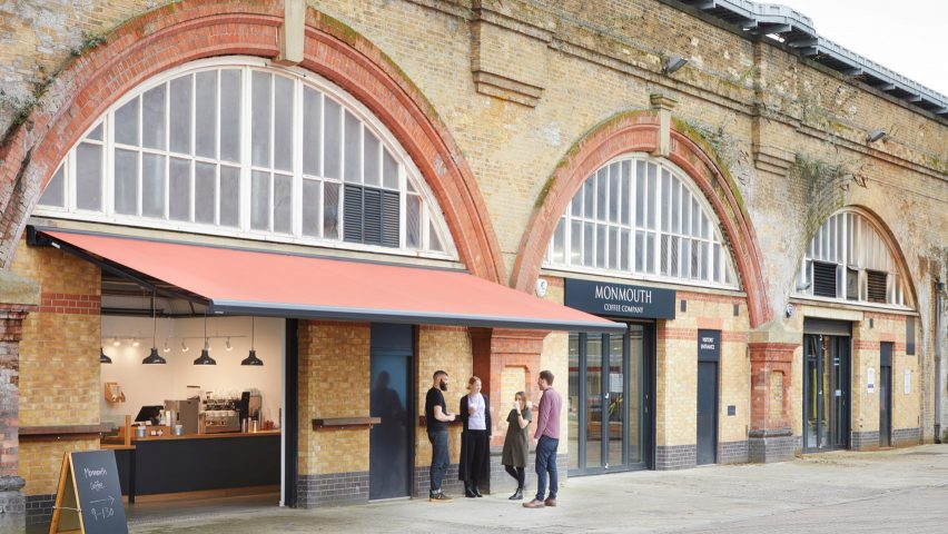 Exterior of Monmouth Coffee offices, designed by ID:SR