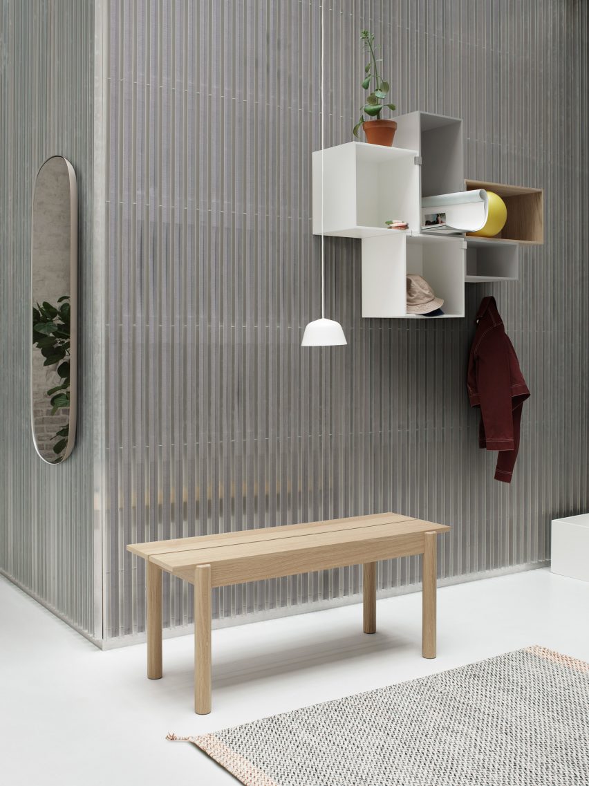 Linear Wood table and bench by Thomas Bentzen for Muuto