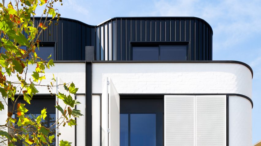 Exterior of Pine Ave townhouses by Cera Stribley Architects and The Stella Collective