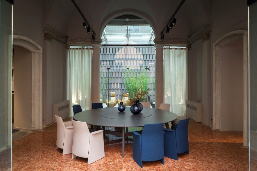 Michele De Lucchi takes over Poltrona Frau showroom for Milan Design Week