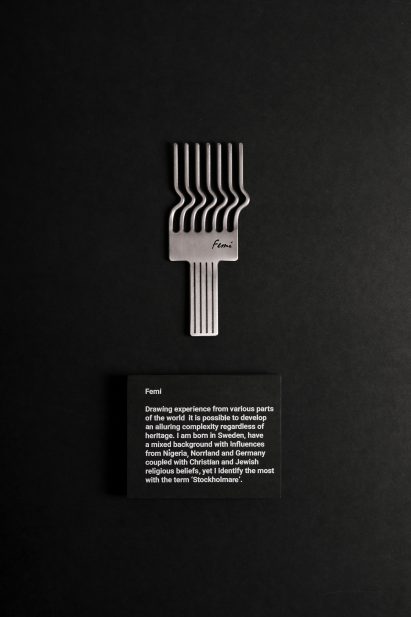 These afro combs were designed by Stockholm-based designer Simon Skinner