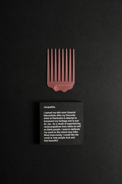 These afro combs were designed by Stockholm-based designer Simon Skinner