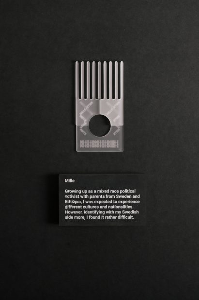 These afro combs were designed by Stockholm-based designer Simon Skinner