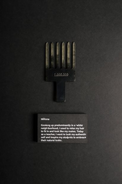 These afro combs were designed by Stockholm-based designer Simon Skinner