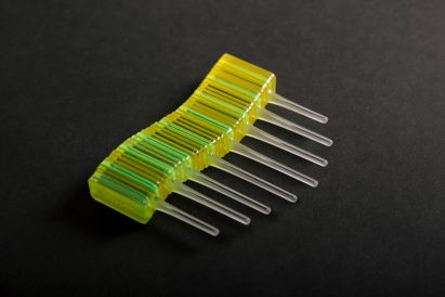 These afro combs were designed by Stockholm-based designer Simon Skinner