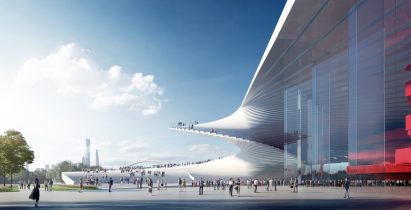 Renders of Shanghai Grand Opera House by Snøhetta in China