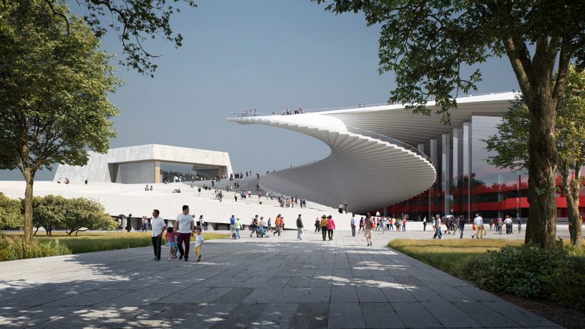 Renders of Shanghai Grand Opera House by Snøhetta in China