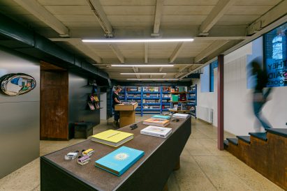 Interiors of They Said Books shop, designed by Lado Lomitashvili