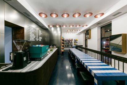 Interiors of They Said Books shop, designed by Lado Lomitashvili