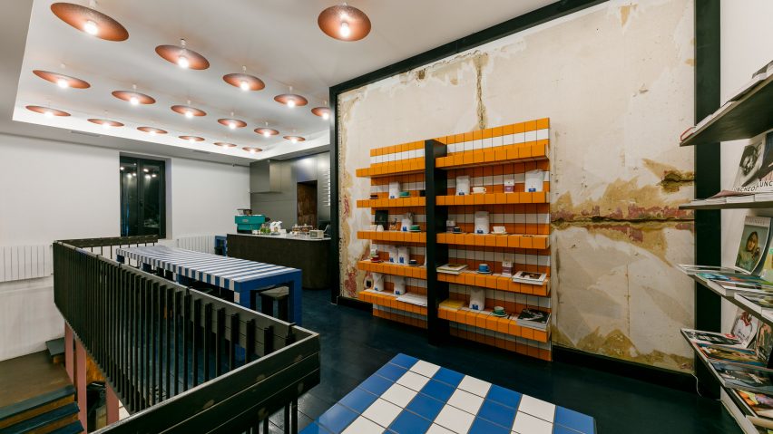 Interiors of They Said Books shop, designed by Lado Lomitashvili