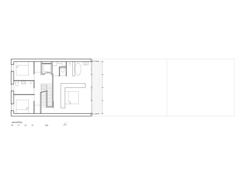 Second floor plan of 3-Generation House by BETA