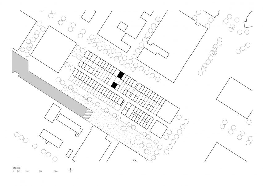 Site plan of 3-Generation House by BETA