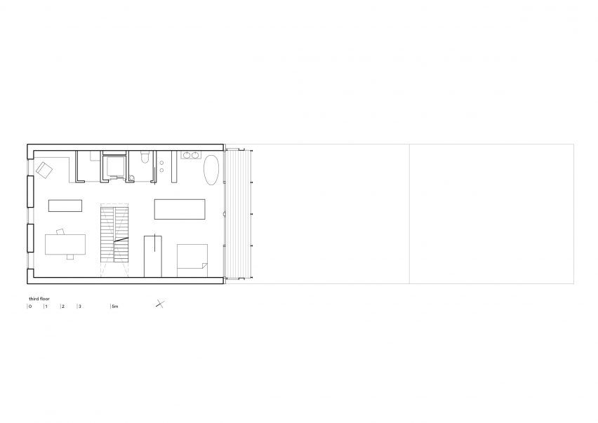 Third floor plan of 3-Generation House by BETA