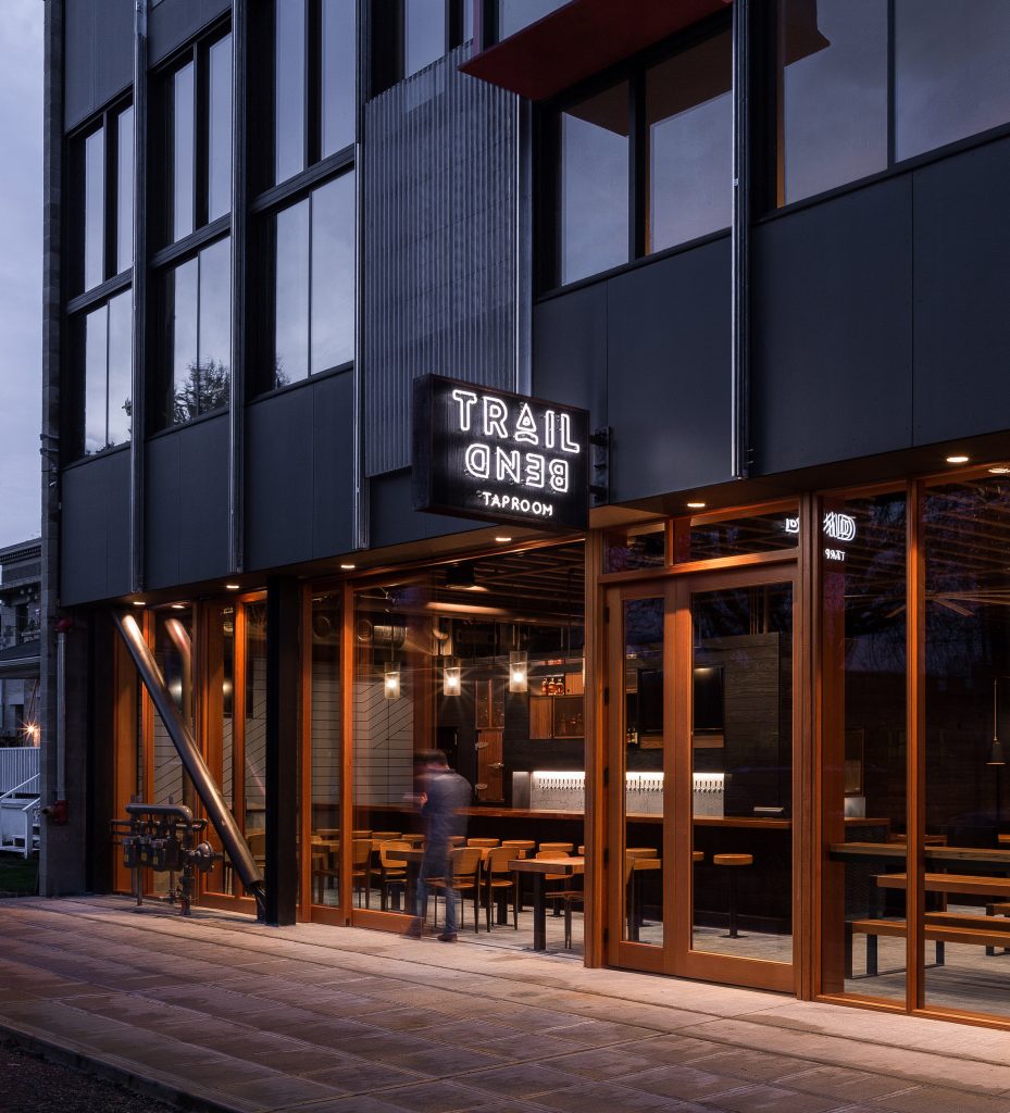 Trailbend Taproom restaurant and beerhall in Seattle Washington by Graham Baba Architects