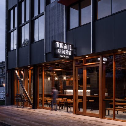 Trailbend Taproom restaurant and beerhall in Seattle Washington by Graham Baba Architects