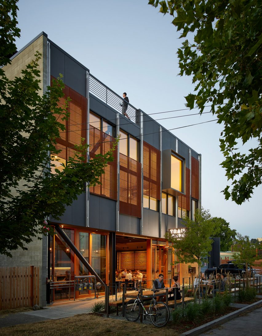 Trailbend Taproom restaurant and beerhall in Seattle Washington by Graham Baba Architects