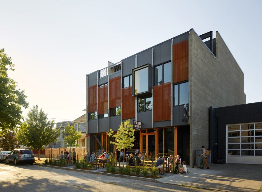 Trailbend Taproom restaurant and beerhall in Seattle Washington by Graham Baba Architects