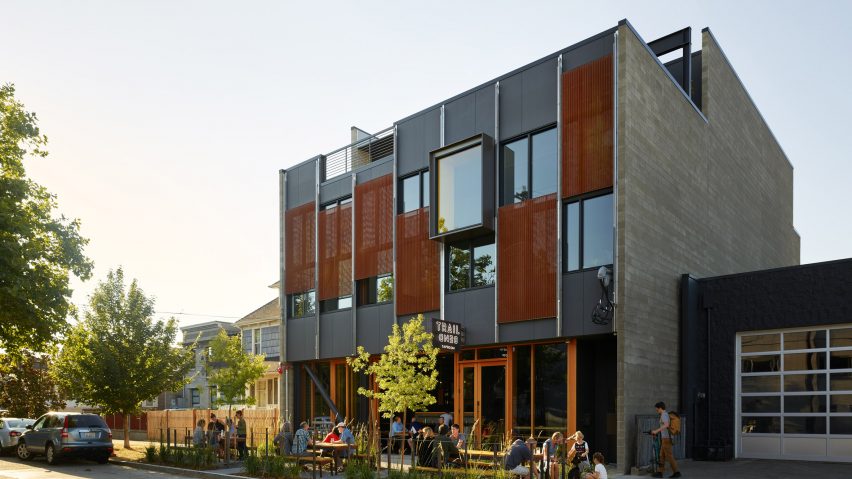 Trailbend Taproom restaurant and beerhall in Seattle Washington by Graham Baba Architects