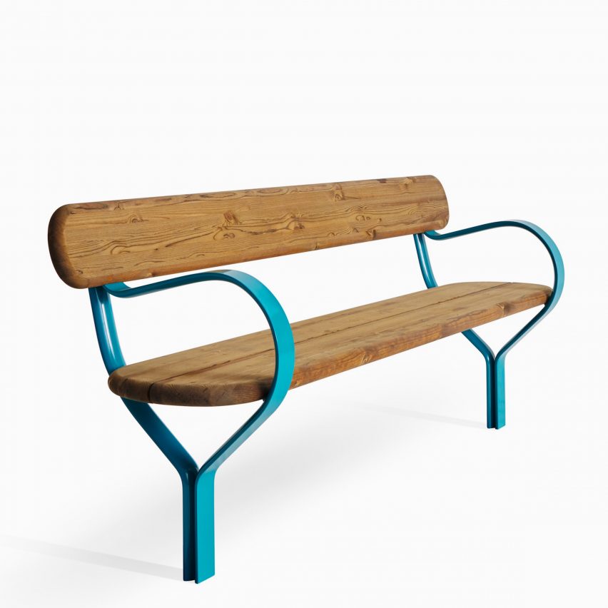 Bench in the Folk outdoor furniture collection by Vestre and Front