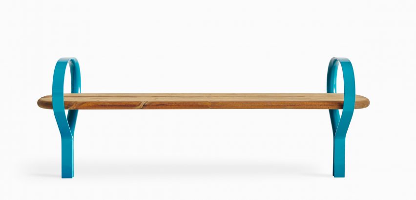 Bench in the Folk outdoor furniture collection by Vestre and Front