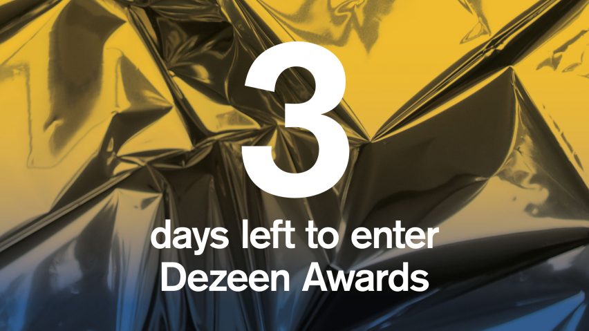 Three days left to save 50 per cent on all Dezeen Awards studio categories