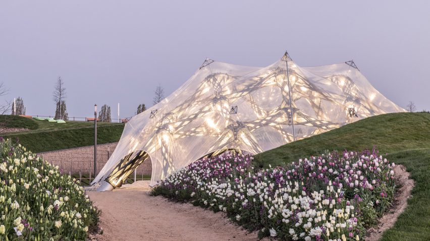 University of Stuttgart creates biomimetic pavilions for the Bundesgartenschau horticultural show in Germany